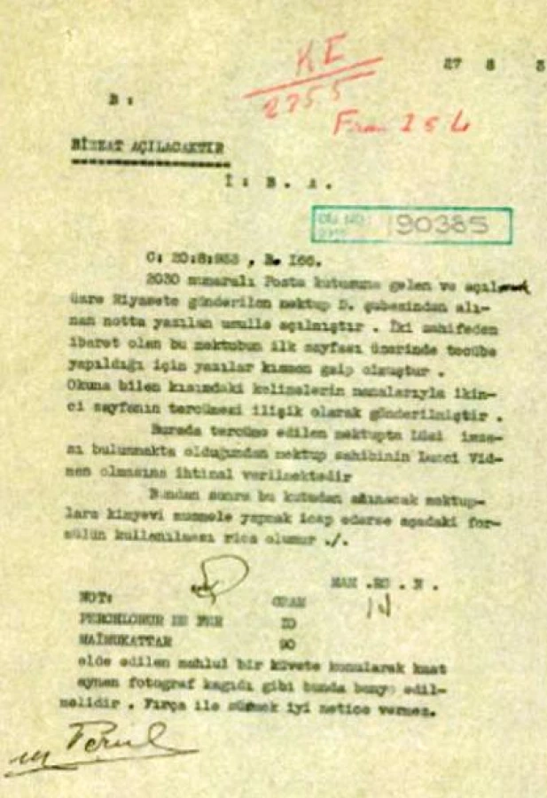 91 yıl önceki "gizli mektup açma" formülü