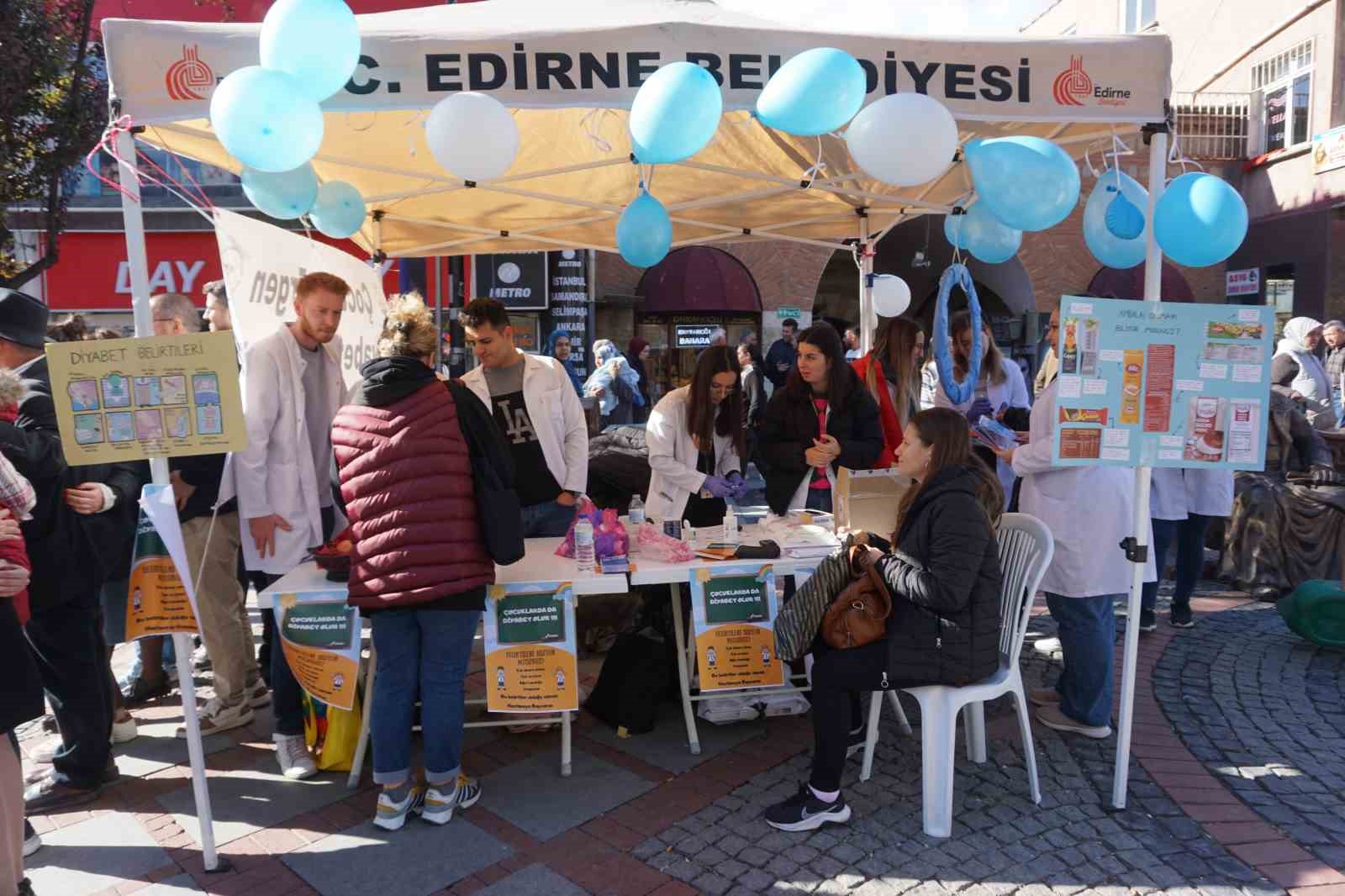 Edirne’de üniversite öğrencileri diyabet farkındalığı için etkinlik düzenledi